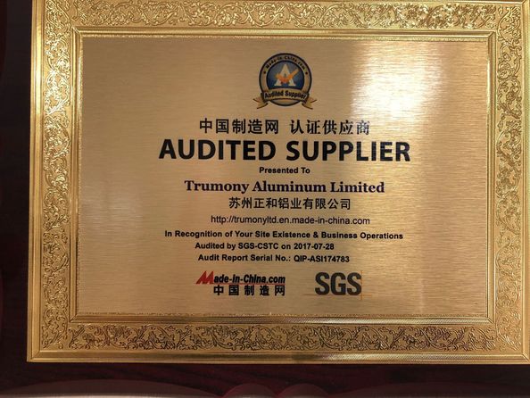 China Trumony Aluminum Limited Zertifizierungen